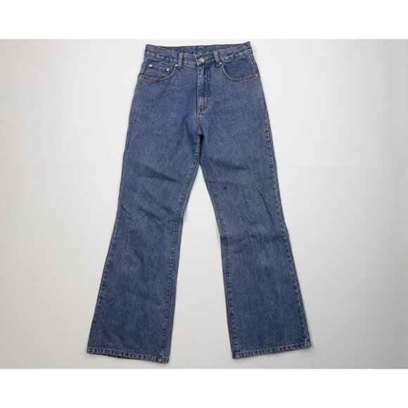 Vintage 90s Streetwear Mens 30x30 Distressed Flared Bell Bottoms Denim Jeans - Picture 1 of 14